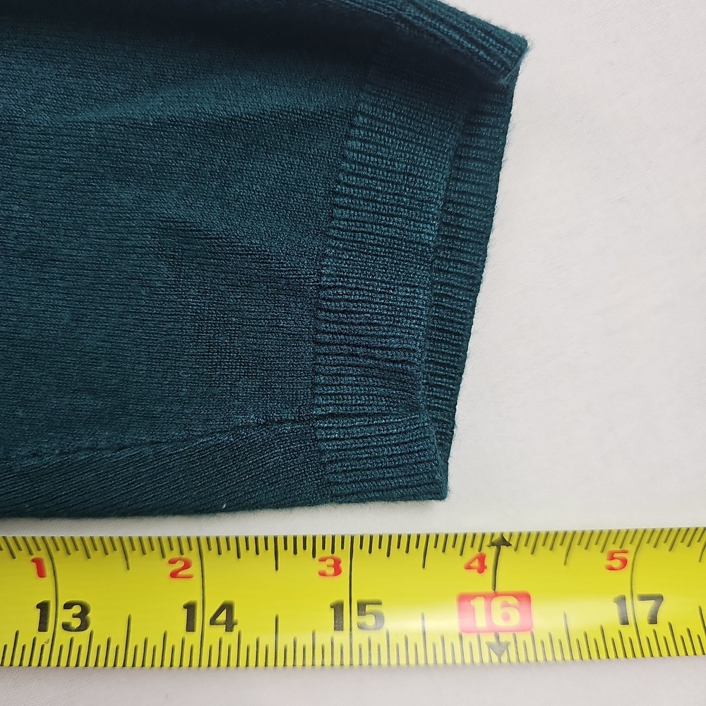 Chicos Women's Size 2 Turtleneck Sweater Pullover Top Teal Green Long Sleeve - Picture 11 of 11